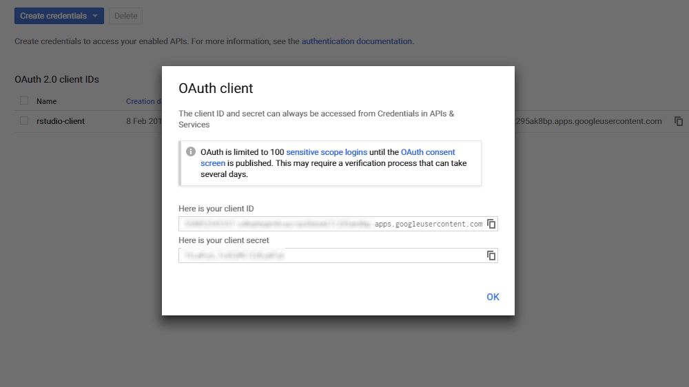 OAuth Client Id and Client Secret