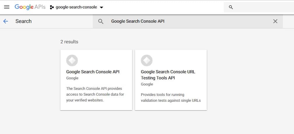 enable search console api