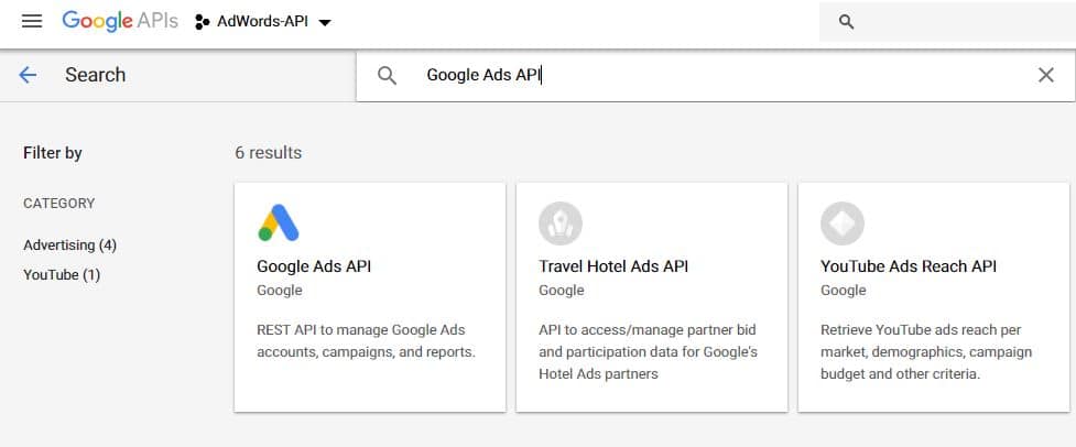 Select Google Ads API