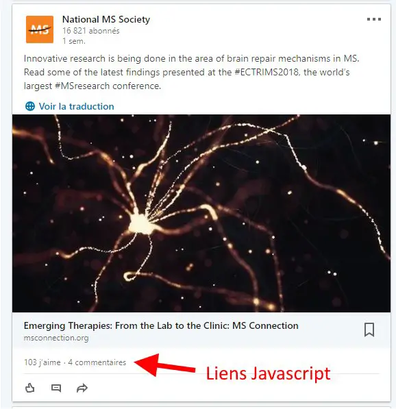 LinkedIn Javascript comments
