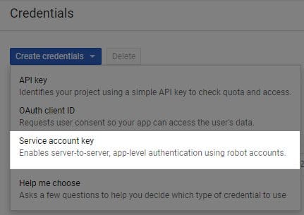 Service Account Key