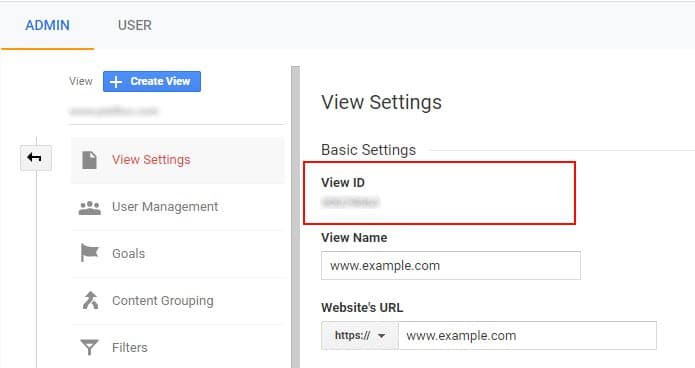 Get View ID from Google Analytics