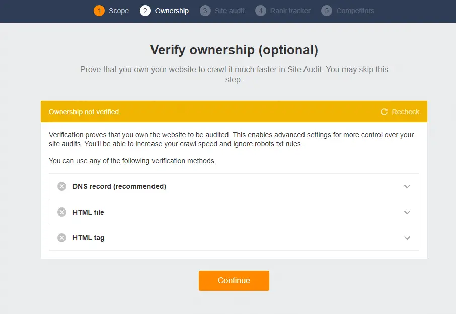 Ahrefs Ownership Verification