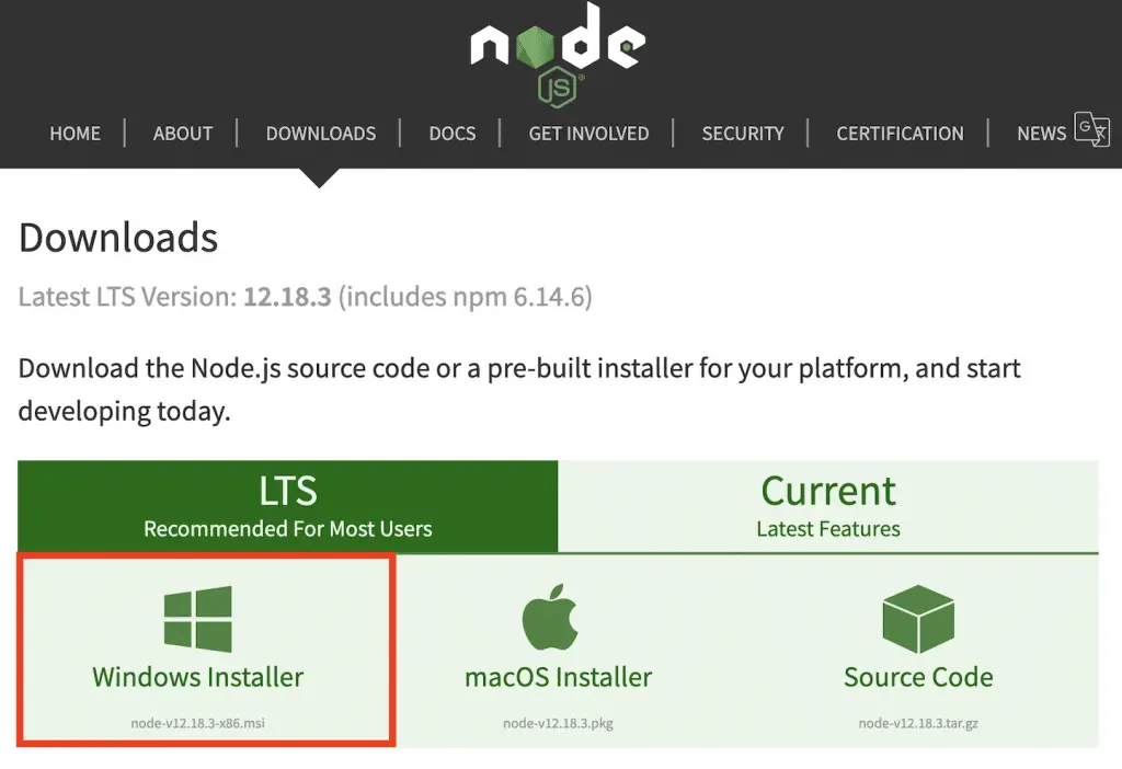 how to test for node js mac