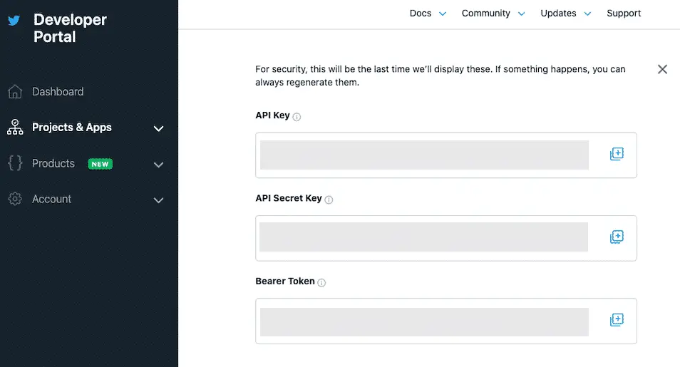 Twitter API Keys