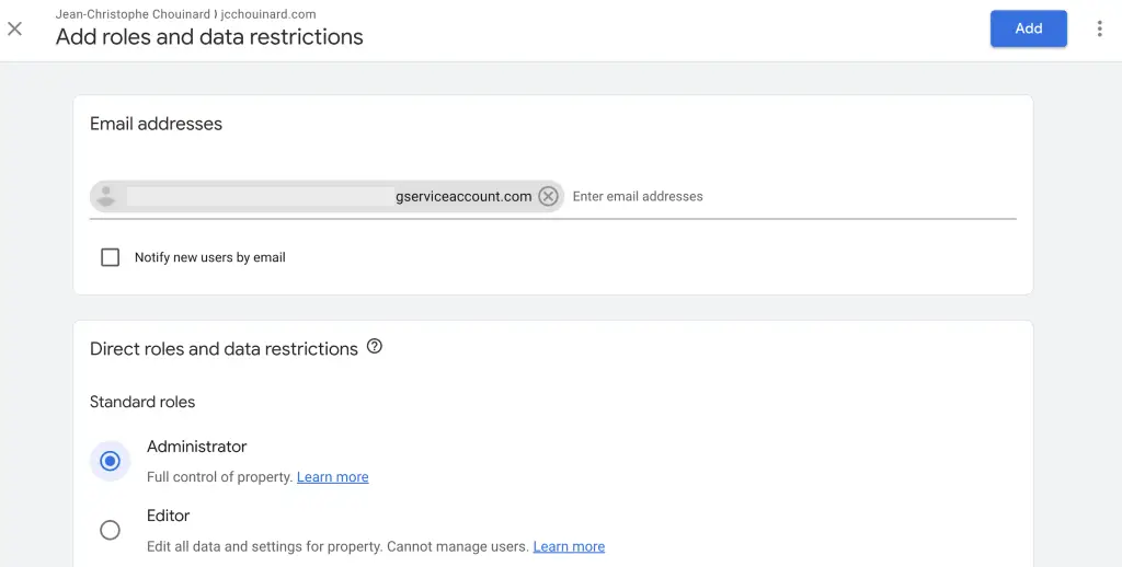 Give Your Service Account Access to Your Google Analytics Data