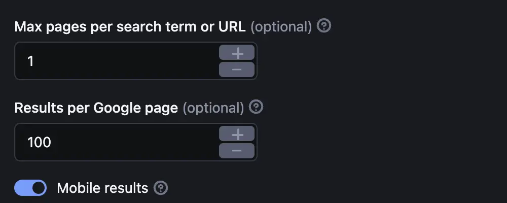 apify google scraper number of search results