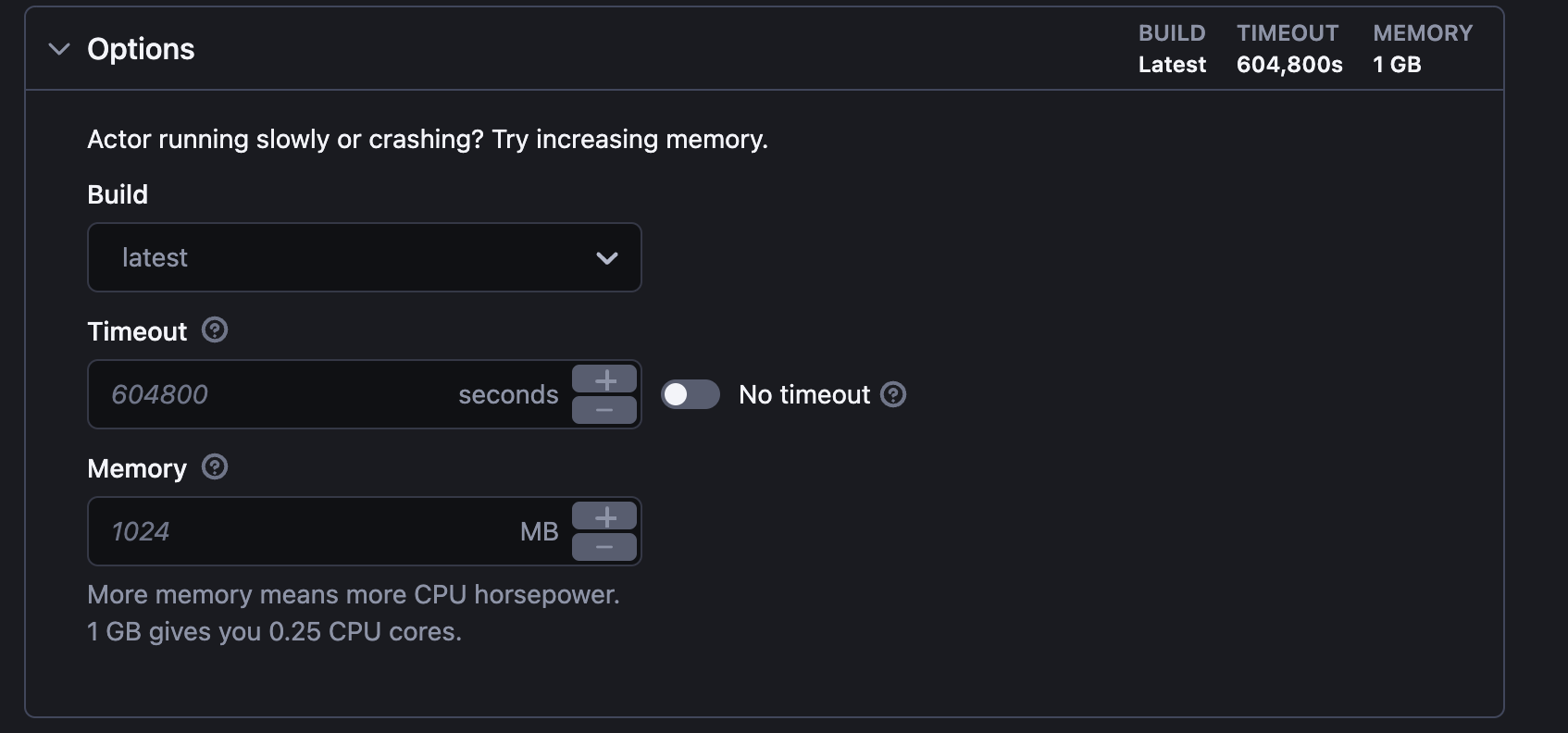 apify settings advanced