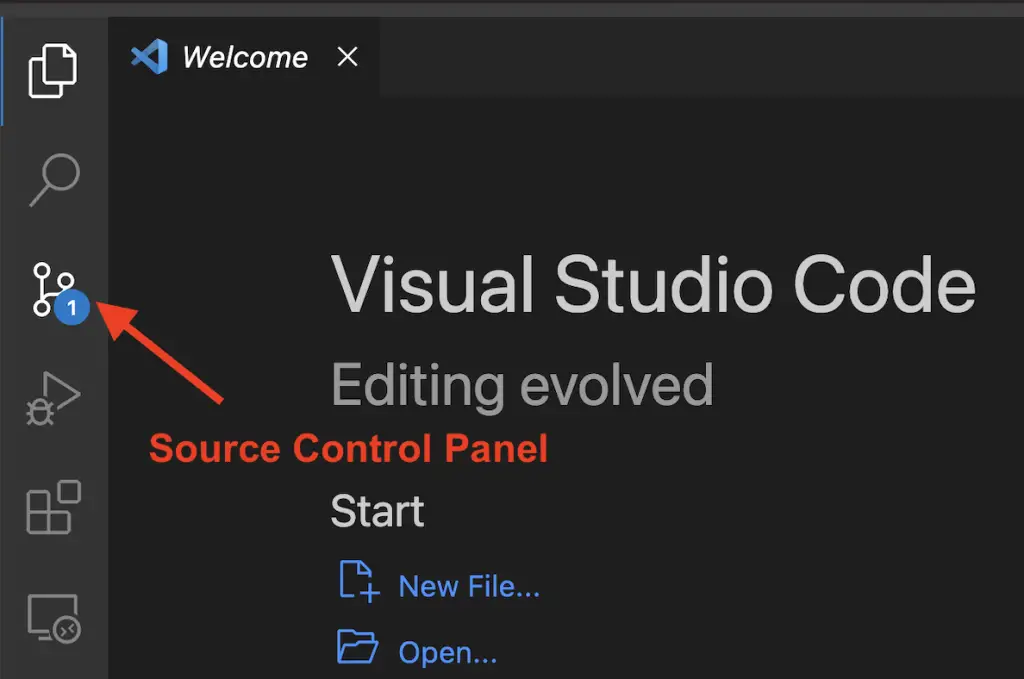 Source control panel in VS Code